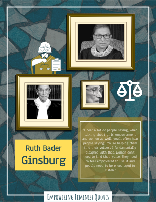 When talking about girls' empowerment and women as well, you'll often hear people saying, 'You're helping them find their voices'. ―Ruth Bader Ginsburg