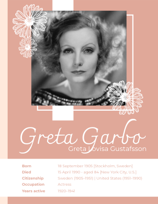 Greta Garbo Biography