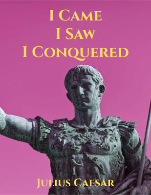 I Came, I Saw, I Conquered. - Julius Caesar