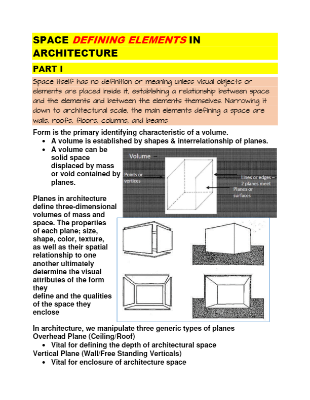 4. SPACE DEFINING ELEMENTS IN ARCHITECTURE